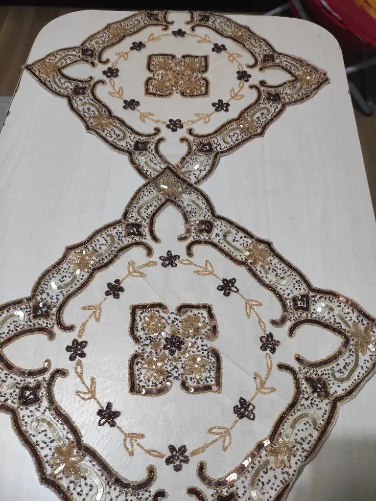 Boncuklu Sehpa Örtüsü Takımı Çeyizlik - 2