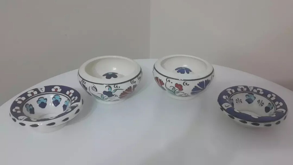 Antika damgalı çini küllük aksesuar - 4