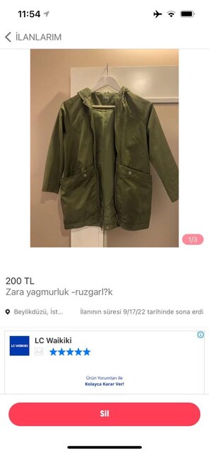 Zara yagmurluk