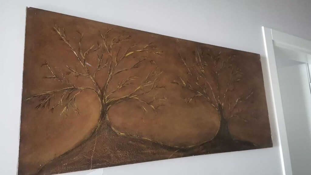 El emeği göz nuru elle yapılmış yağlı boya tablo