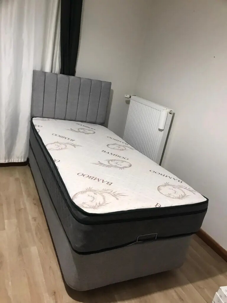 Sıfır Tek kişilik kaliteli baza başlık petli yatak - 3