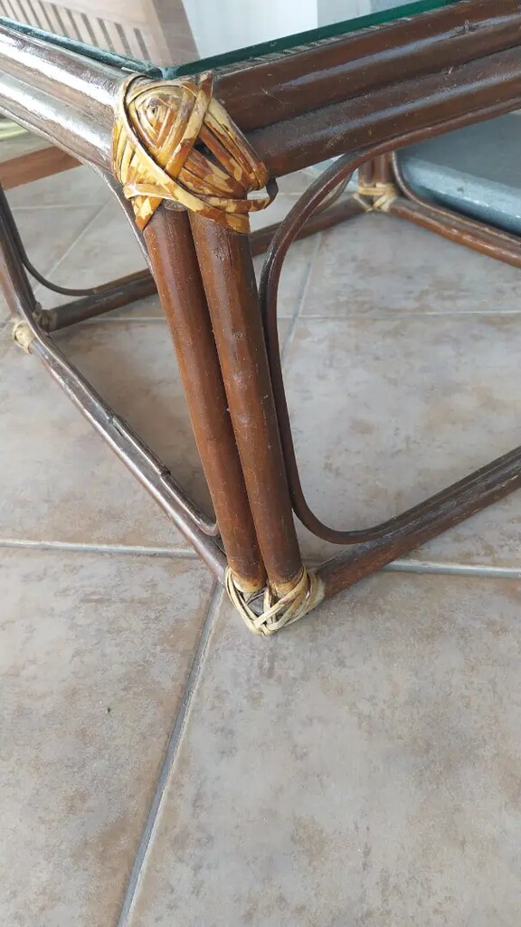 Bambu sehpa camlı 60*60 - 3