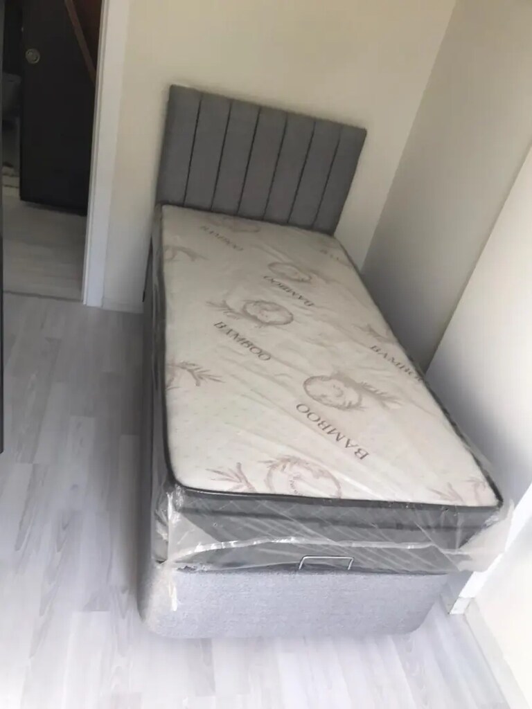 Sıfır kaliteli tek kişilik baza başlık petli yatak - 3