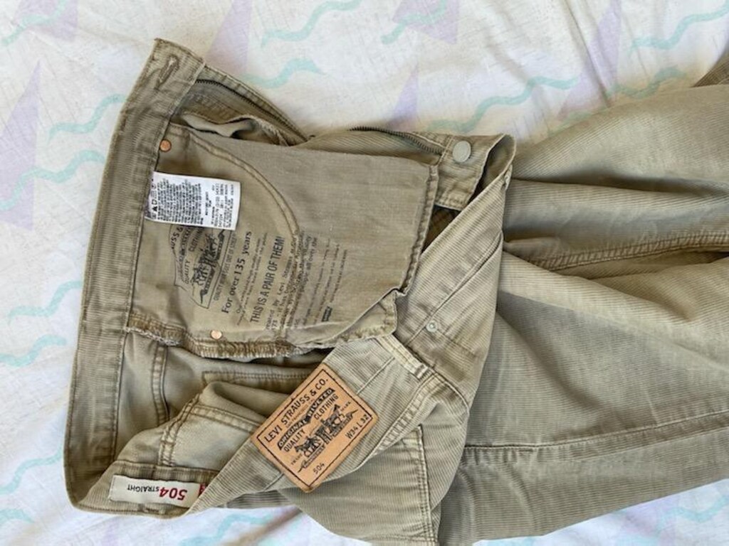 LEVI STRAUSS 504 İNCE FİTİLLİ KADİFE KOT; W 34 L 32 beden; Wintage — görsel 3/5