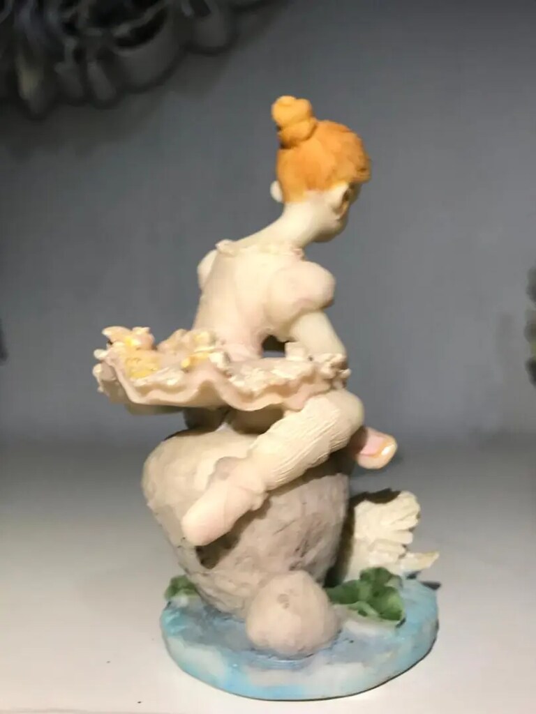 Vintage Kuğulu Balerin Porselen Biblo - 7
