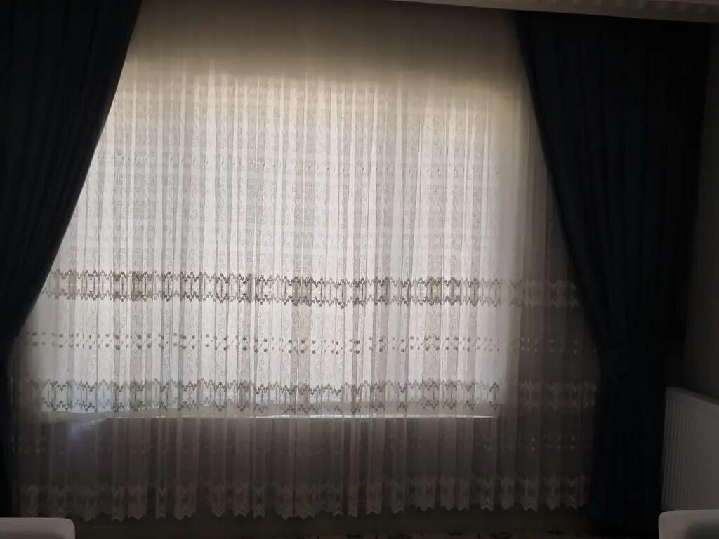 Tül perde iki fon iki de çekyat örtüsü - 5