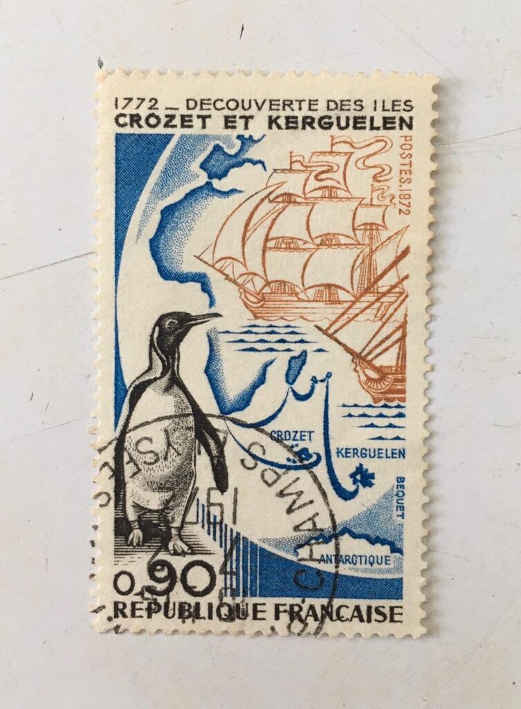 1 Adet Fransa Pulu 1972 / Crozet ve Kerguelen Adalarının Keşfinin 200.