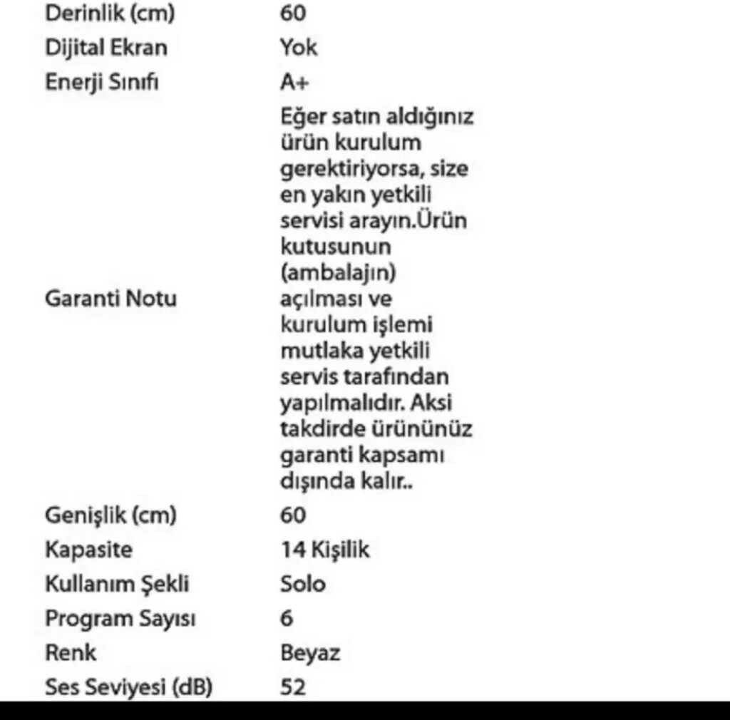 HOTPOİNT ARISTON LKF-6B+010 TK A+ 6 PROGRAMLI BULAŞIK MAKİNESİ SIFIR - 2