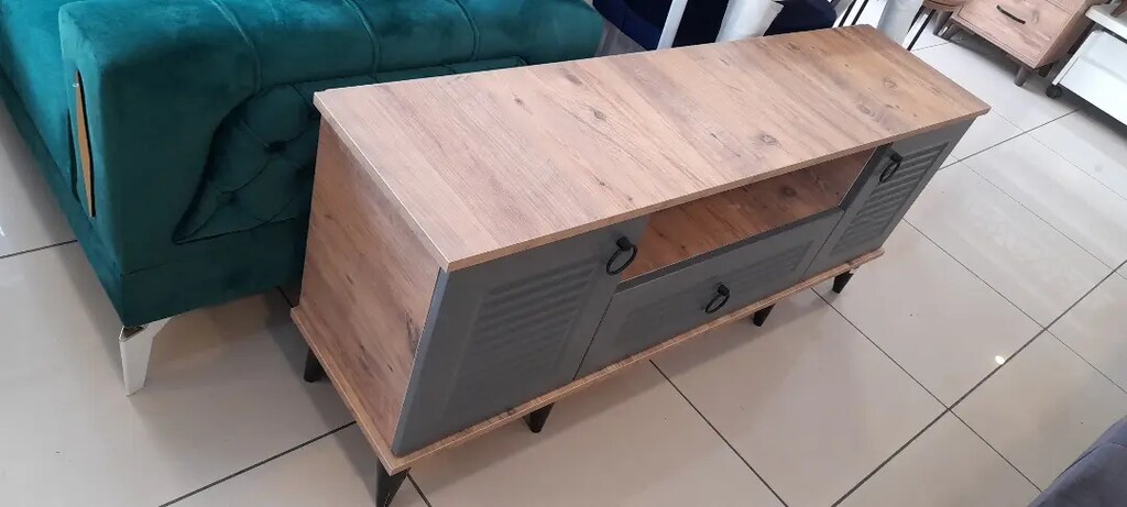 Sıfır mdf mebran kapaklı televizyon ünitesi 120cm uzunluk - 6