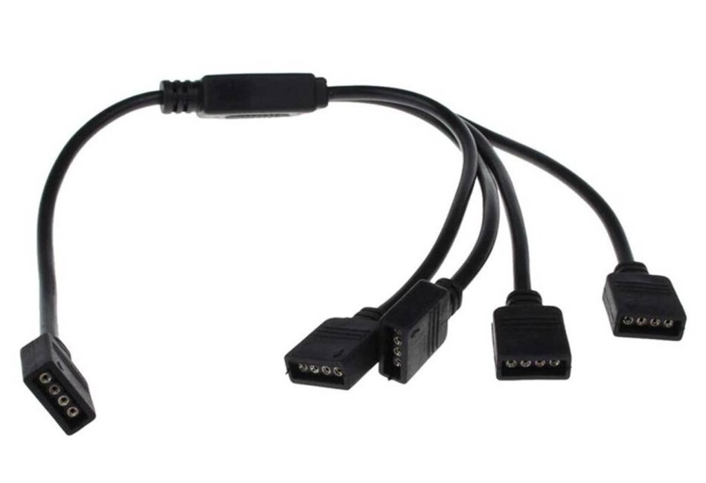 30cm 3 Pin 5V ARGB & 4 Pin 12V RGB LED 4lü Fan Çoklayıcı Kablo - 2
