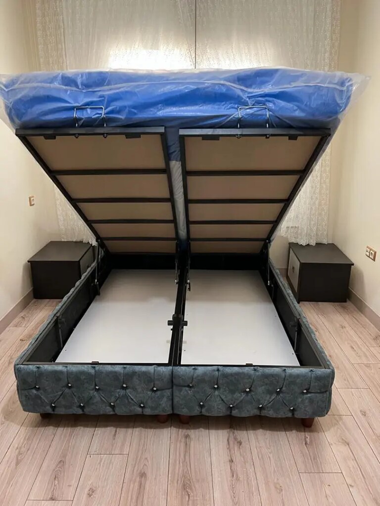 150x200 ultra lüks kapitoneli baza başlık yatak sıfır ürün ambaljinda - 5