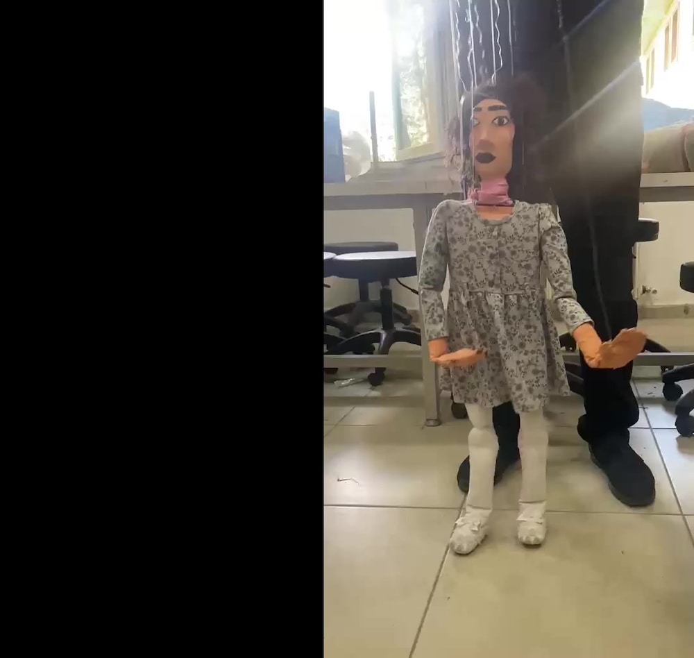 Kıvırcık Kız El Yapımı İpli Kukla (Marionette) – 90 cm - 2