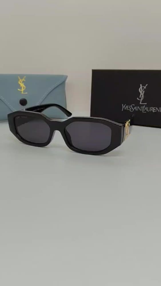 ‼‼YVES SAINT LAURENT GÜNEŞ GÖZLÜĞÜ SİYAH CAM- GOLD DETAY - 2