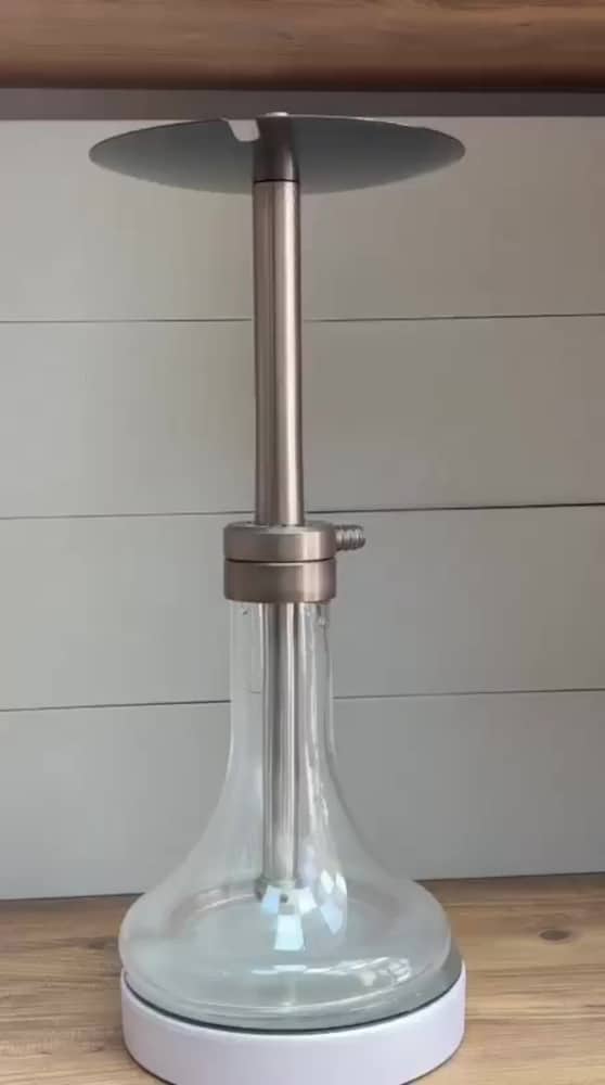 Minimalist Tasarım Premium Çelik Nargile Takımı - Şeffaf Camlı - 2
