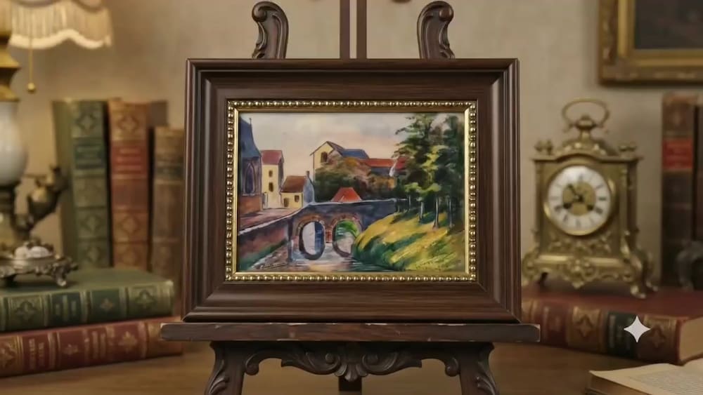 Vintage Fransız Limoges Emaye Yağlı boya tablo - 2