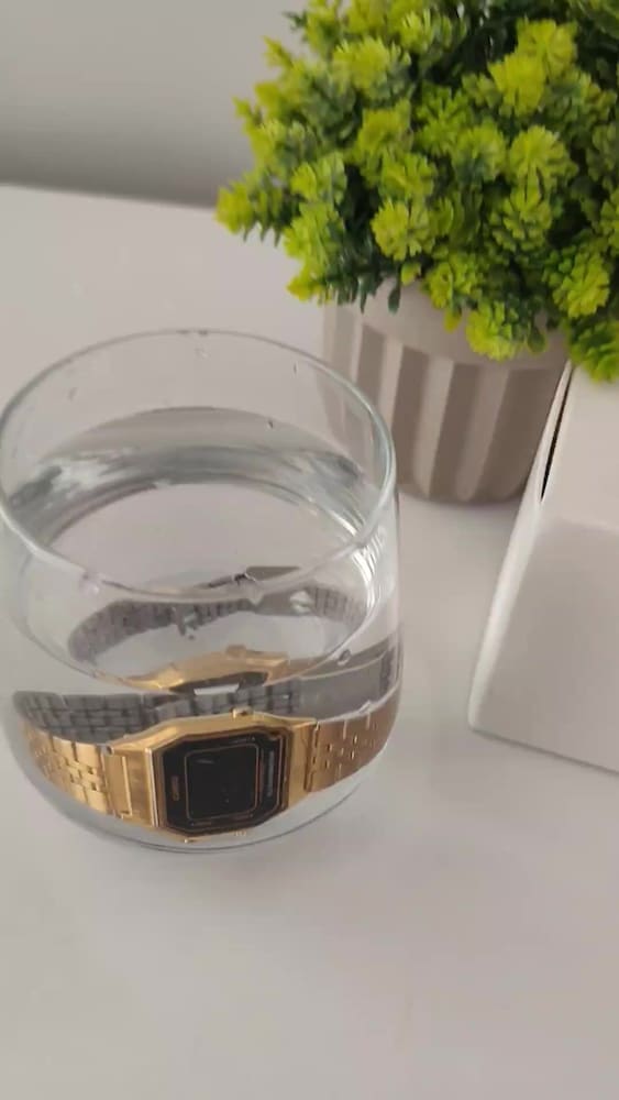 Orjinal Casio Retro Dijital Mini Kadın Saat Altın - 2
