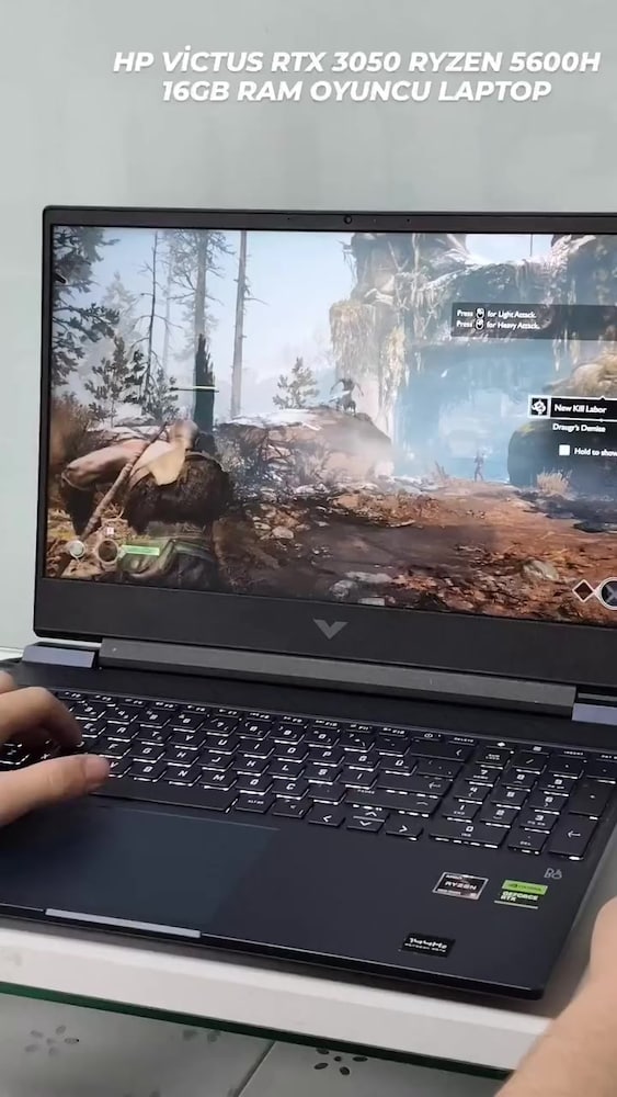 HP VİCTUS RTX 3050 RYZEN 5600H 16GB RAM OYUNCU LAPTOP - 2