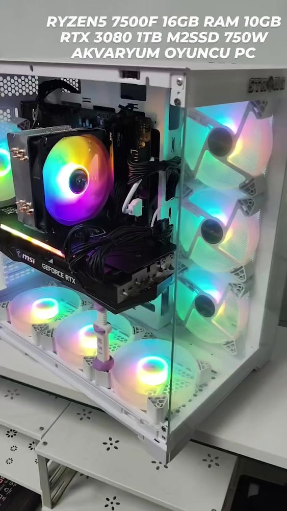 RYZEN5 7500F 16GB RAM 10GB RTX 3080 1TB M2SSD 750W AKVARYUM OYUNCU PC - 2