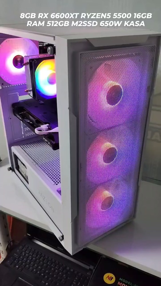 8GB RX 6600XT RYZEN5 5500 16GB RAM 512GB M2SSD 650W KASA - 2