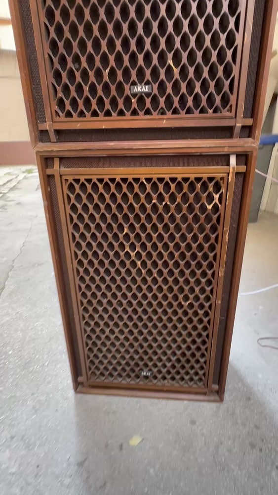 Akai SW-176 Vintage Ahşap Kabin Hoparlör Takımı (1970s - Made in Japan - 2