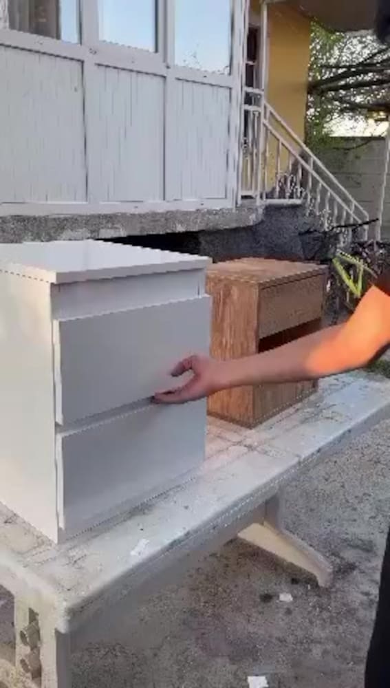 Çift Çekmeceli Gizli Bölmeli Kaliteli Beyaz Komodin - 2