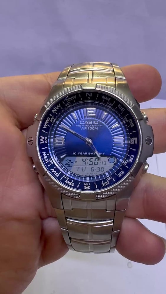 Casio AMW-708 Fishing Gear WR100M Analog Dijital Erkek Kol Saati - 2