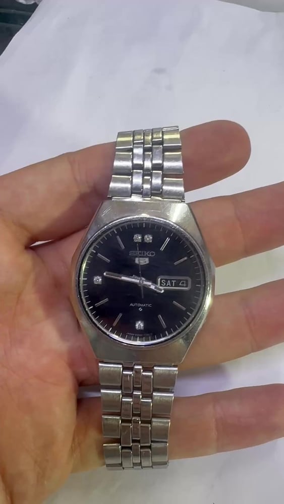 Seiko 5 6309-7190 Otomatik Siyah Kadran Vintage Erkek Kol Saati Japon - 2
