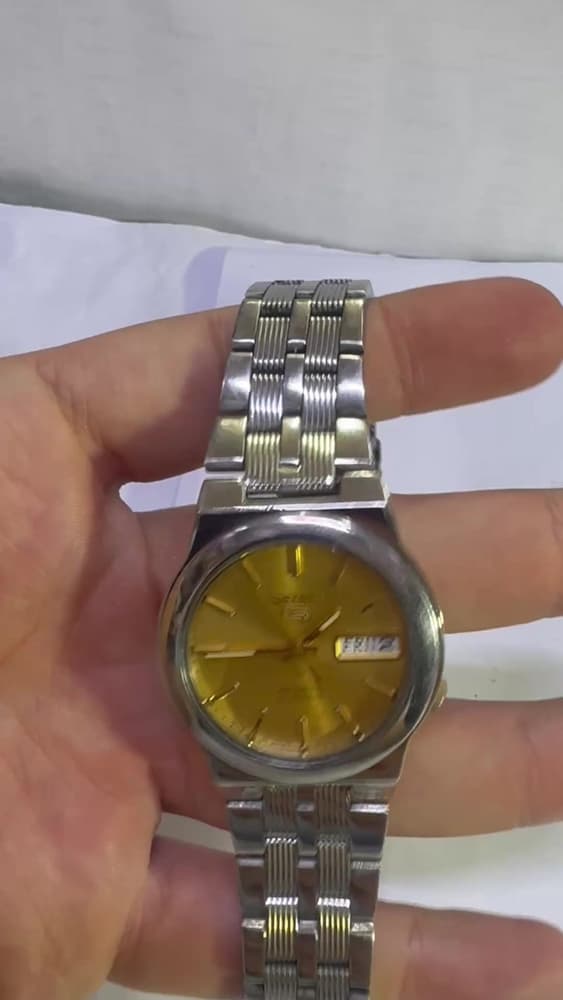 Seiko 5 7S26-0872 Otomatik 21 Jewels Gold Orijinal Japan Kol Saati - 2