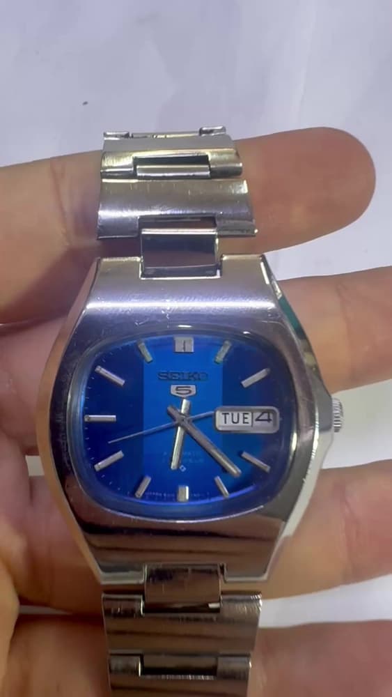 Seiko 5 6319-5010 Automatic 21 Jewels Mavi Kadran Vintage Kol Saati - 2