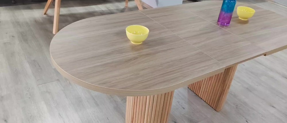 Ahşap Desenli Açılır Kapanır İlaveli Yemek Masası (160-200x90 cm) - 2
