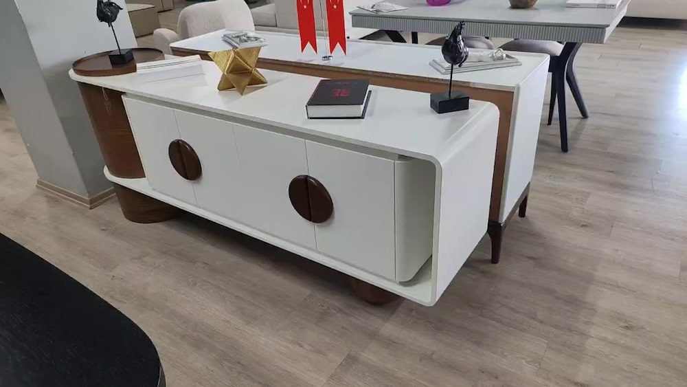 Modern Tasarım Beyaz Konsol - Şık ve Fonksiyonel (200 cm) - 2