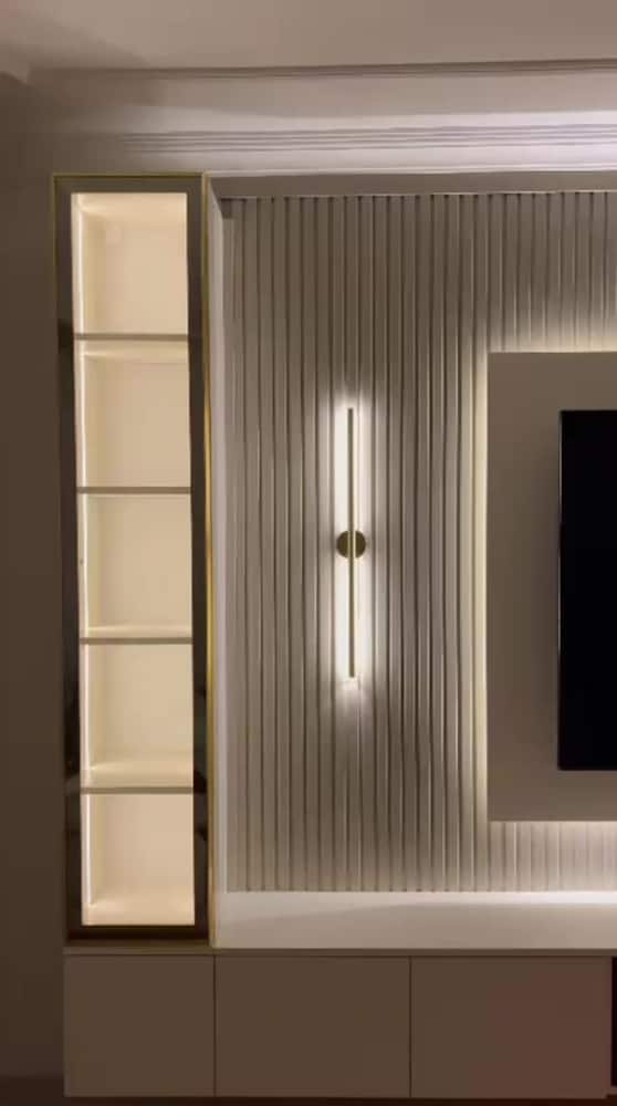 Duvar Paneli Tv Ünitesi Duvar Ünitesi kitaplık şömineli TV ünitesilüks - 2