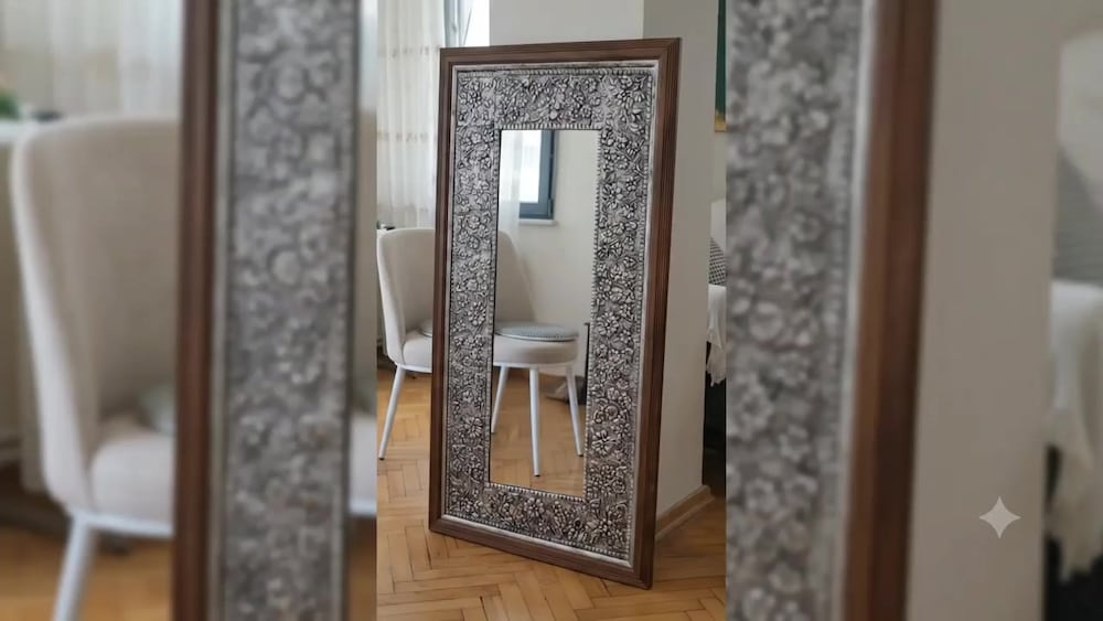 Ağır Ahşap cerceveli Rölyef BÜYÜK BOY Boy Aynası 65x128 Mekana zarif b - 2