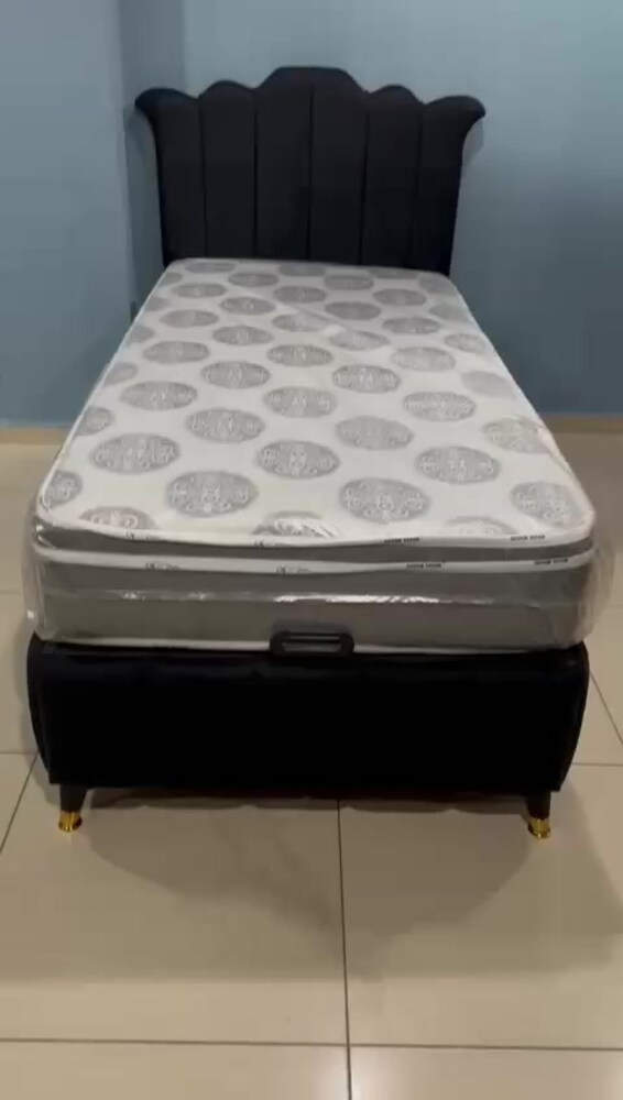 90X190 ÇELİK KASA TEK KİŞİLİK YATAK BAZA BAŞLIK TAKIMI - 2