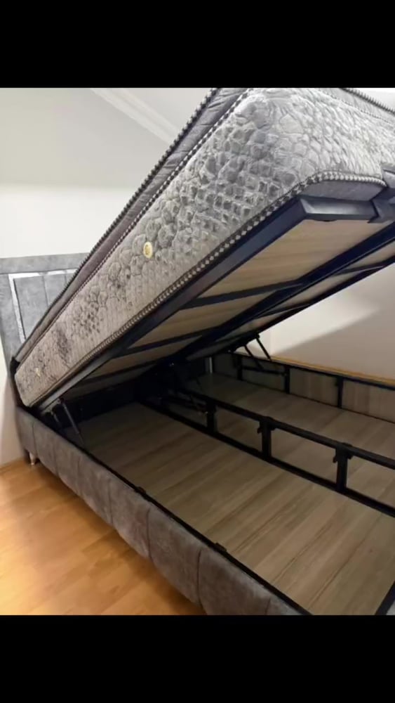 150X200 ÇİFT KİŞİLİK ÇELİK PROFİL TAVŞAN TÜYLÜ YATAK BAZA BAŞLIK TAKIM - 2
