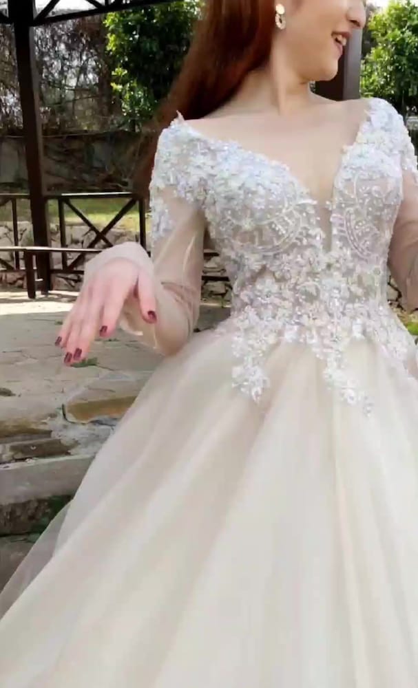 Krem helen gelinlik - 2
