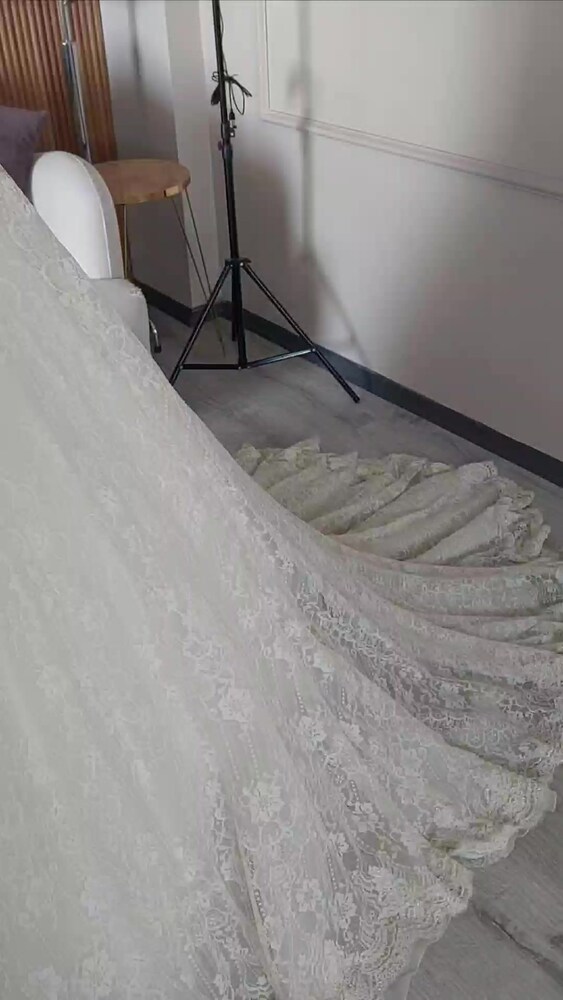 Fransız güpür tesettür gelinlik - 2