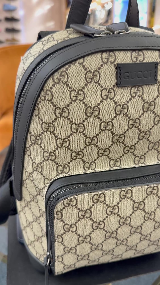 Gucci Sırt Çantası Bej Kahverengi Desen - 2