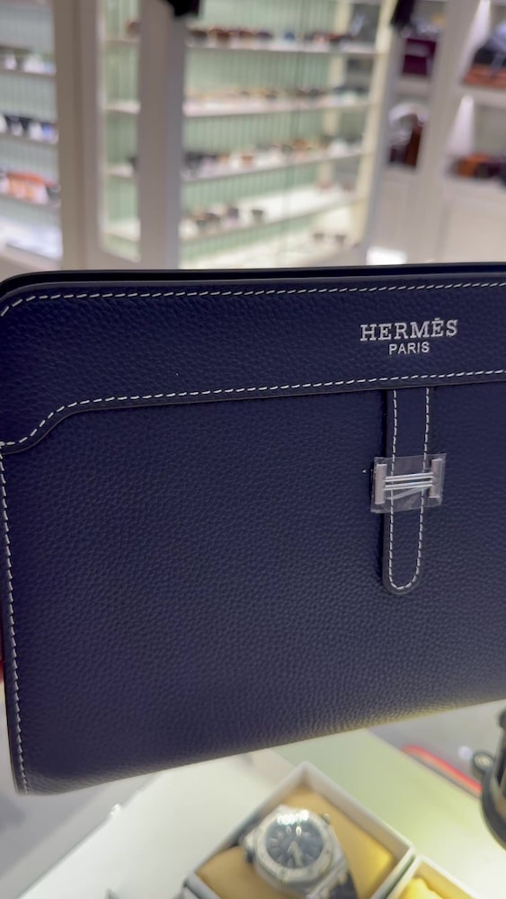 Hermès Lacivert Hakiki Deri El Çantası - 2