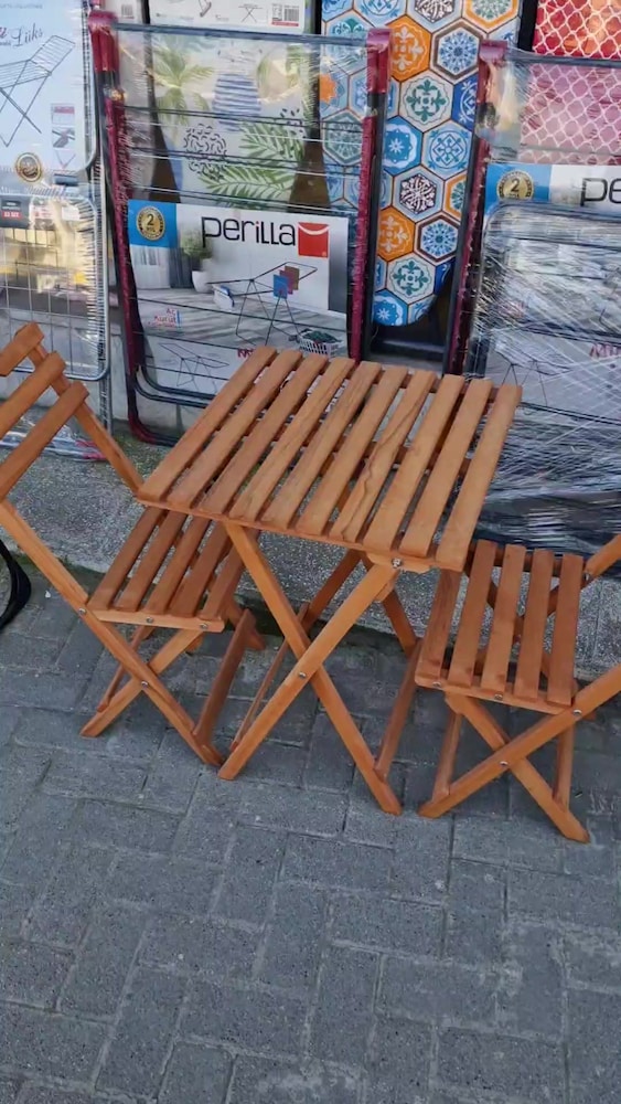 Ahşap bistro set - 2