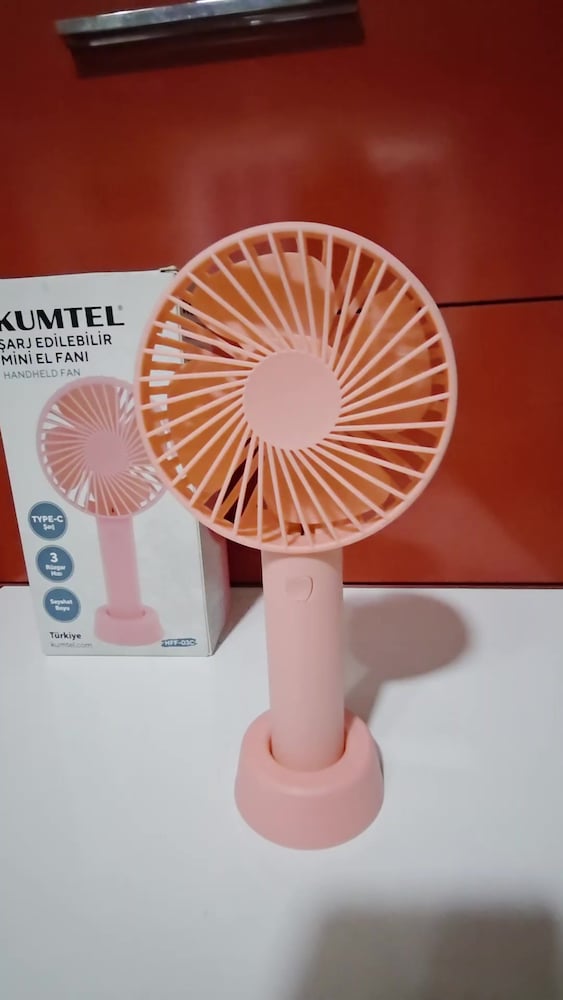 Kumtel Şarj Edilebilir Mini El Fanı PEMBE. Sıfır kutusunda - 2